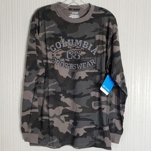 Columbia Men's Camouflage Long Sleeve T-Shirt, Sz M